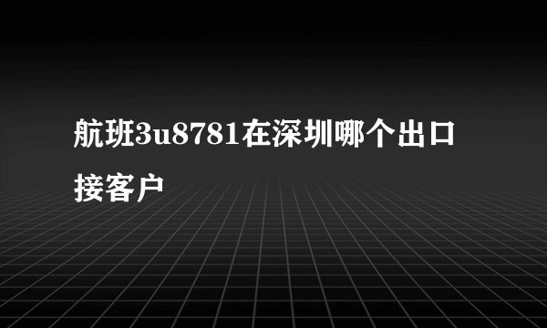 航班3u8781在深圳哪个出口接客户