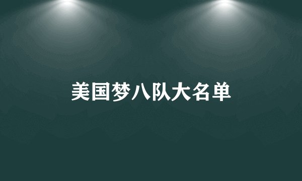 美国梦八队大名单