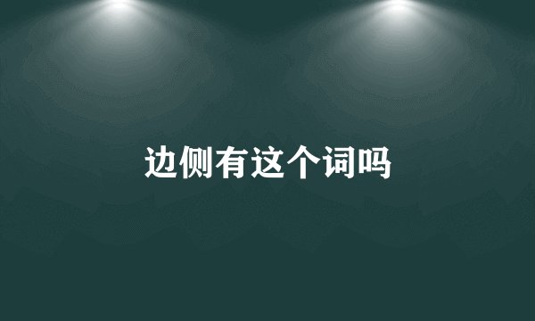 边侧有这个词吗