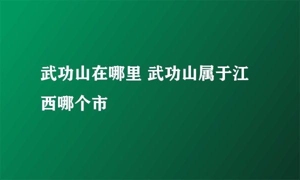 武功山在哪里 武功山属于江西哪个市