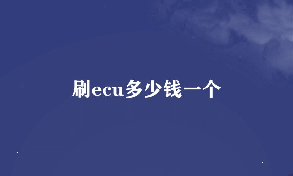 刷ecu多少钱一个