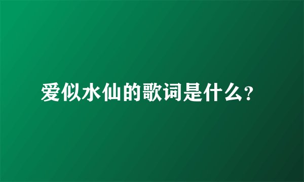 爱似水仙的歌词是什么？