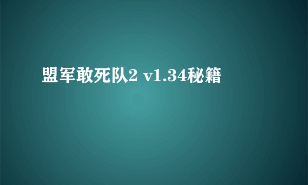 盟军敢死队2 v1.34秘籍