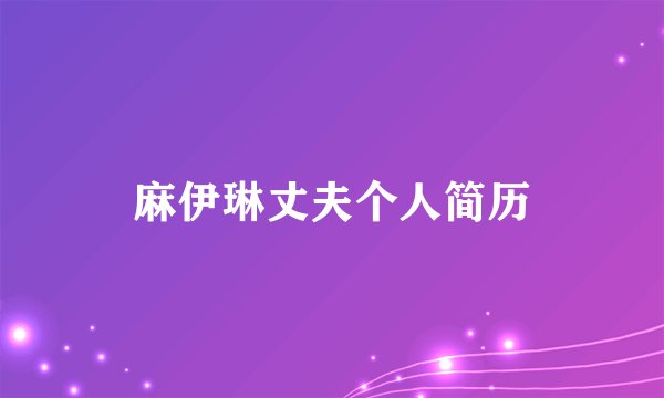 麻伊琳丈夫个人简历