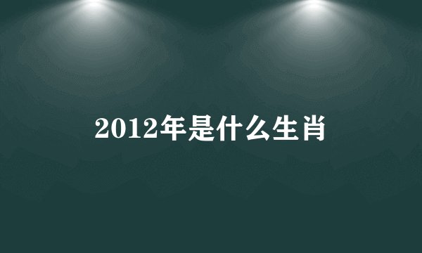 2012年是什么生肖