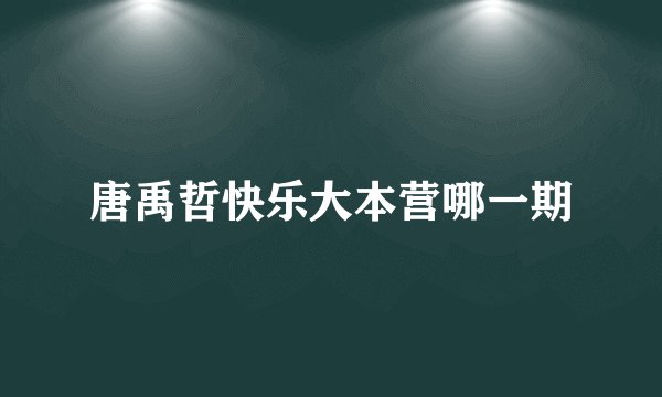 唐禹哲快乐大本营哪一期
