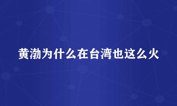 黄渤为什么在台湾也这么火