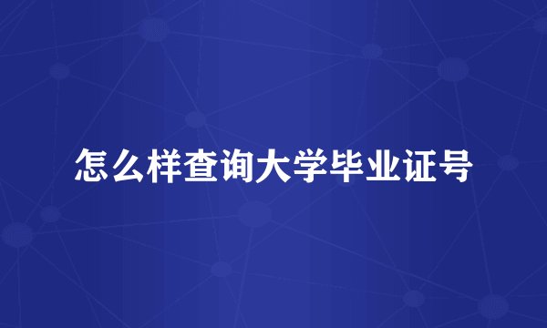 怎么样查询大学毕业证号