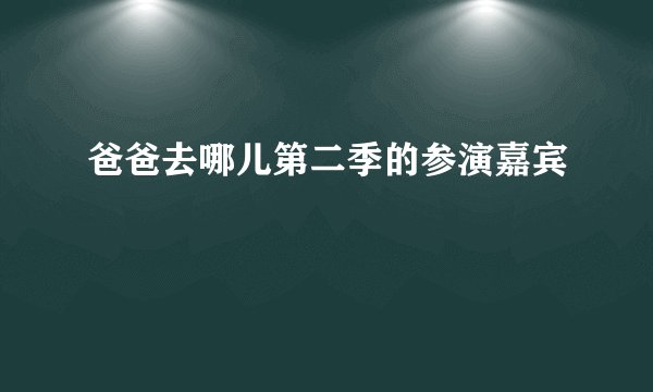 爸爸去哪儿第二季的参演嘉宾