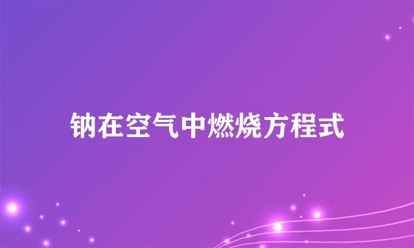 钠在空气中燃烧方程式