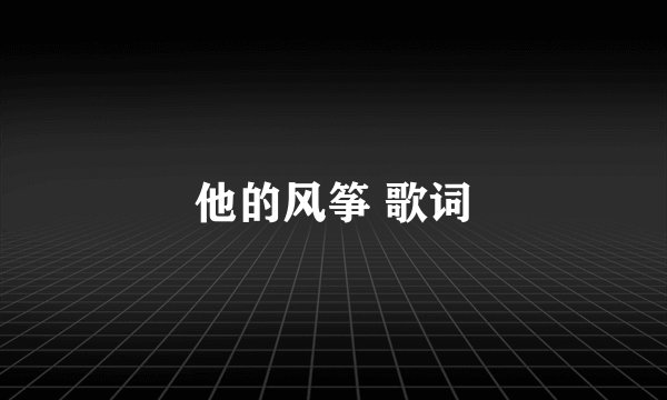 他的风筝 歌词