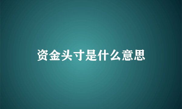 资金头寸是什么意思