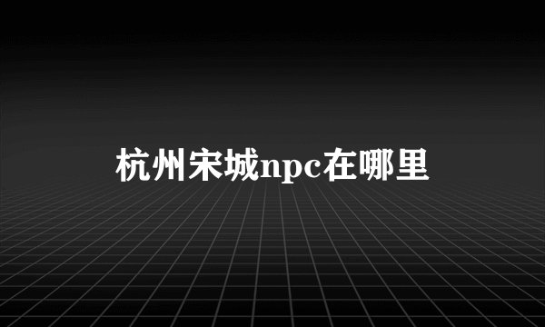 杭州宋城npc在哪里