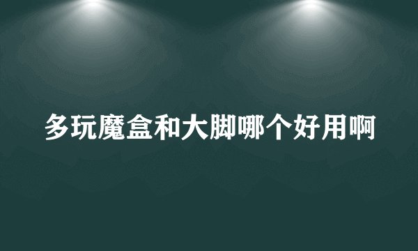 多玩魔盒和大脚哪个好用啊