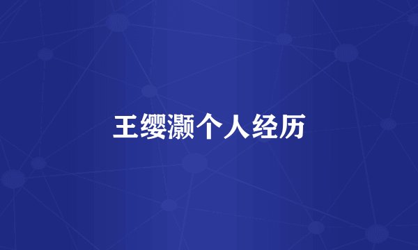 王缨灏个人经历