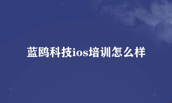 蓝鸥科技ios培训怎么样
