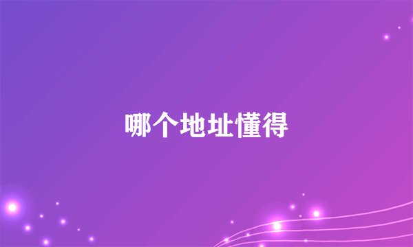 哪个地址懂得