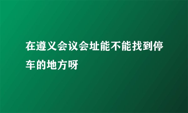 在遵义会议会址能不能找到停车的地方呀