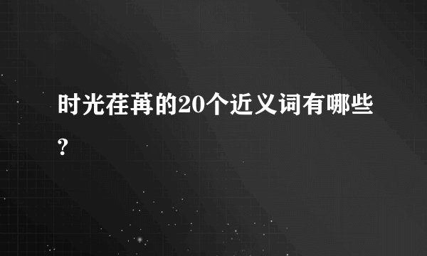 时光荏苒的20个近义词有哪些?