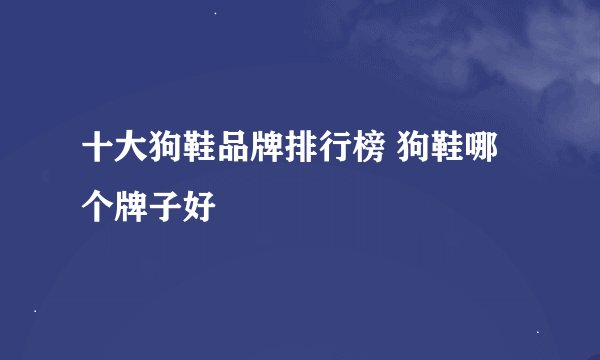 十大狗鞋品牌排行榜 狗鞋哪个牌子好