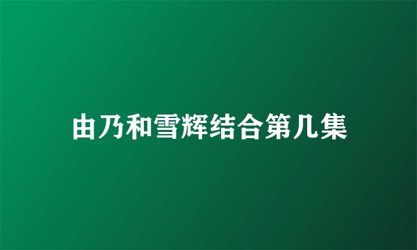 由乃和雪辉结合第几集