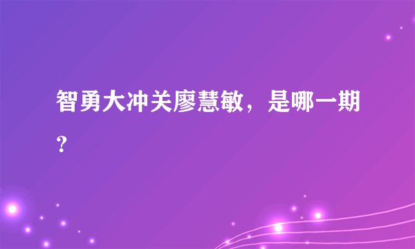 智勇大冲关廖慧敏，是哪一期？