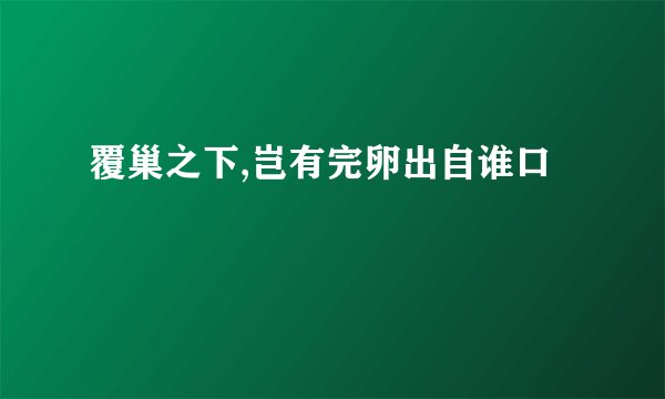 覆巢之下,岂有完卵出自谁口