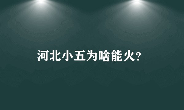 河北小五为啥能火？