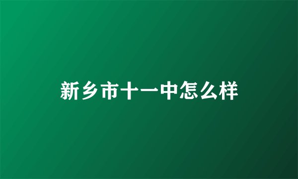 新乡市十一中怎么样