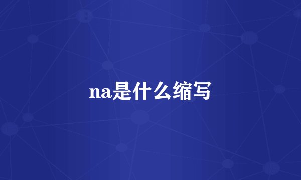 na是什么缩写