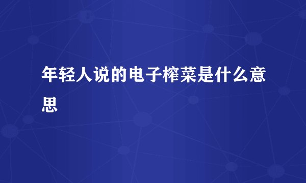 年轻人说的电子榨菜是什么意思