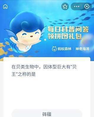 体型巨大有贝王之称的是