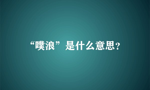 “噗浪”是什么意思？