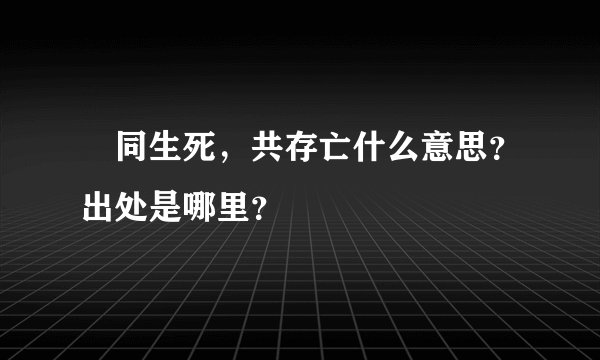 同生死，共存亡什么意思？出处是哪里？