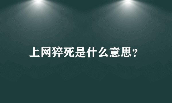 上网猝死是什么意思？