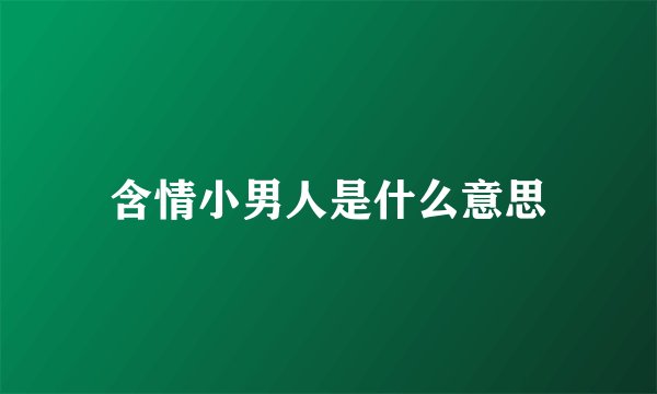 含情小男人是什么意思