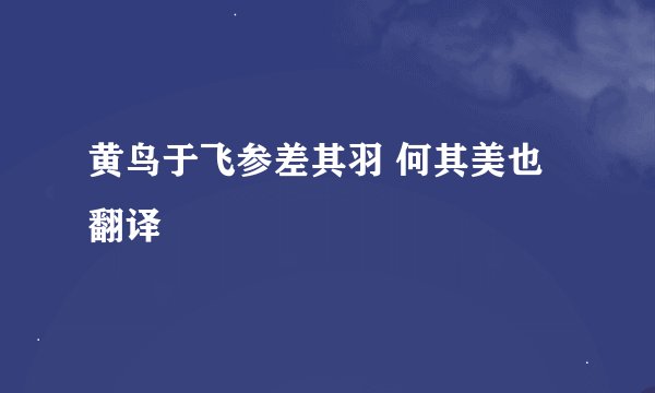 黄鸟于飞参差其羽 何其美也翻译