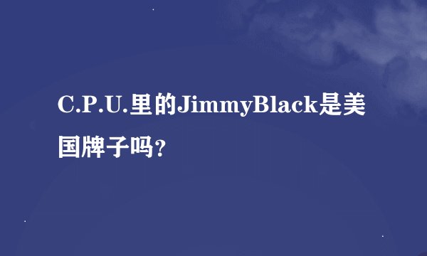 C.P.U.里的JimmyBlack是美国牌子吗？