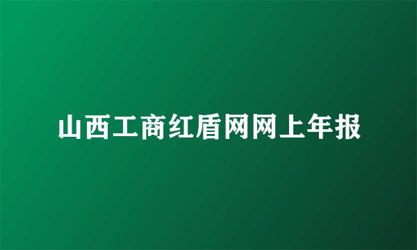 山西工商红盾网网上年报