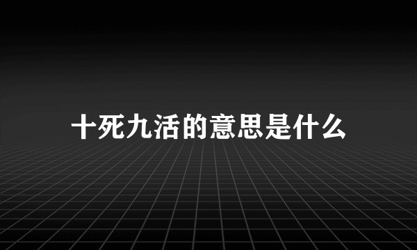 十死九活的意思是什么
