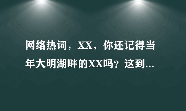 网络热词，XX，你还记得当年大明湖畔的XX吗？这到底是神马意思