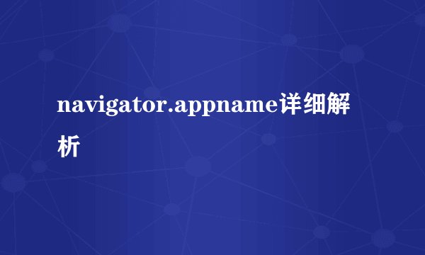 navigator.appname详细解析