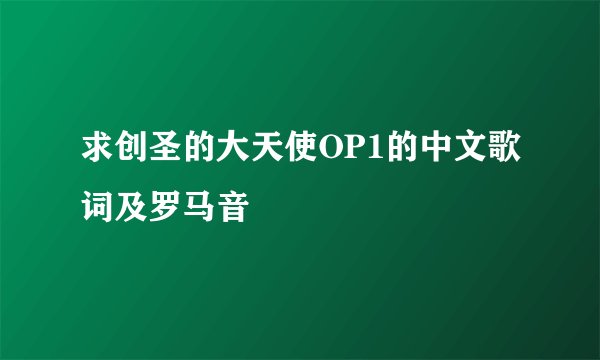 求创圣的大天使OP1的中文歌词及罗马音