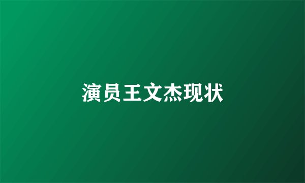 演员王文杰现状