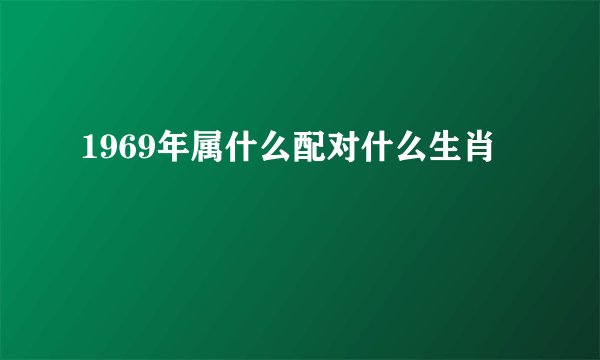 1969年属什么配对什么生肖