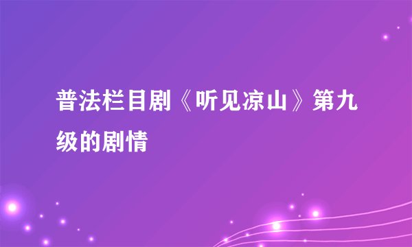 普法栏目剧《听见凉山》第九级的剧情