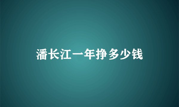 潘长江一年挣多少钱