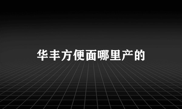 华丰方便面哪里产的