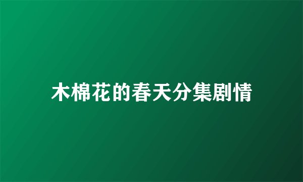 木棉花的春天分集剧情