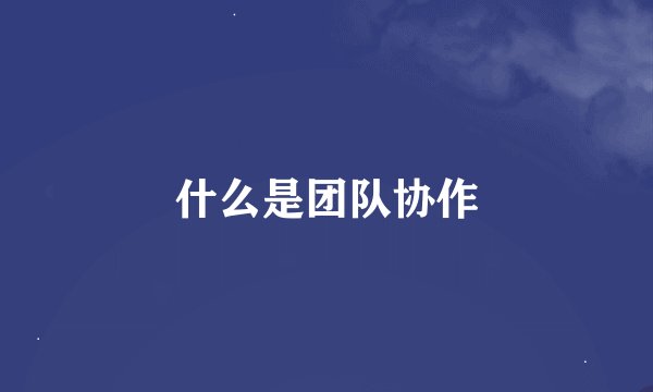 什么是团队协作